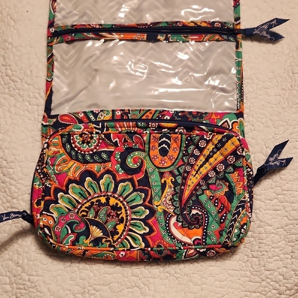 Vera Bradley Neon Paisley Floral Print Makeup Travel Hanging Bag - Picture 5 of 14